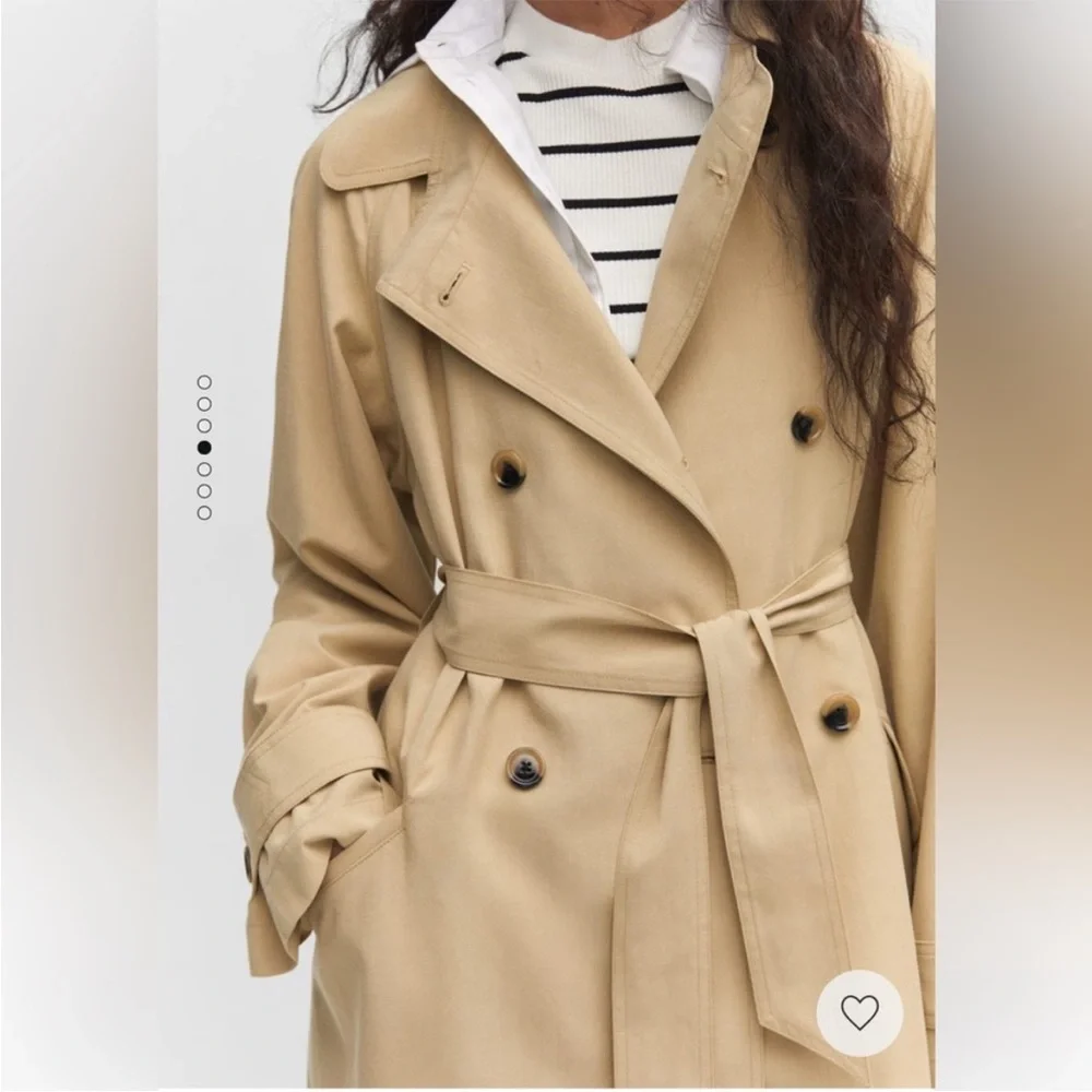MANGO Women's Double-Button Trench Coat - Picture 3 of 10